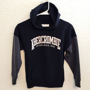 Abercrombie Dark Navy Blue Relaxed Fit Hoodie 7/8